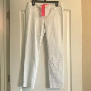 Lilly Pulitzer white textured pants NWT size 4